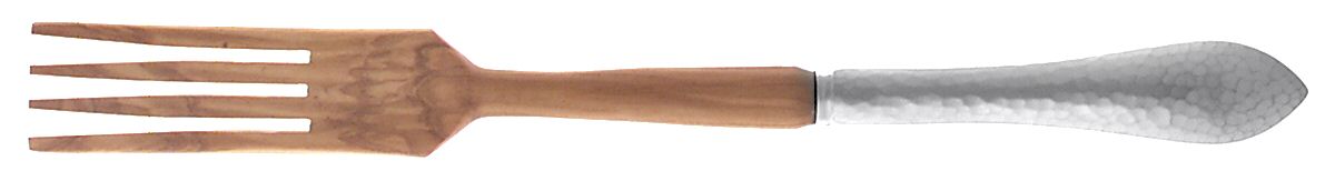 Sterling Antique (Sterling, 1999) Salad Serving Fork with Wooden Prongs by Reed & Barton-1