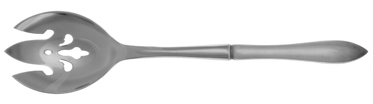 Pointed Antique (Sterling, 1895) Salad Serving Fork with Stainless Prongs HC by Reed & Barton-1