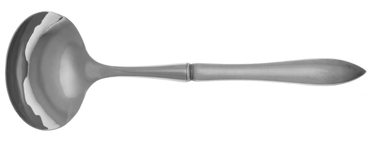 Pointed Antique (Sterling, 1895) Gravy Ladle with No Spout Stainless Bowl HC by Reed & Barton-1