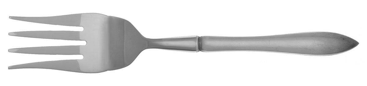 Pointed Antique (Sterling, 1895) Cold Meat Fork Large, Stainless Tines HC by Reed & Barton-1
