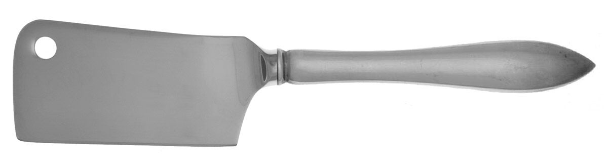 Pointed Antique (Sterling, 1895) Cheese Cleaver with Stainless Blade HC by Reed & Barton-1