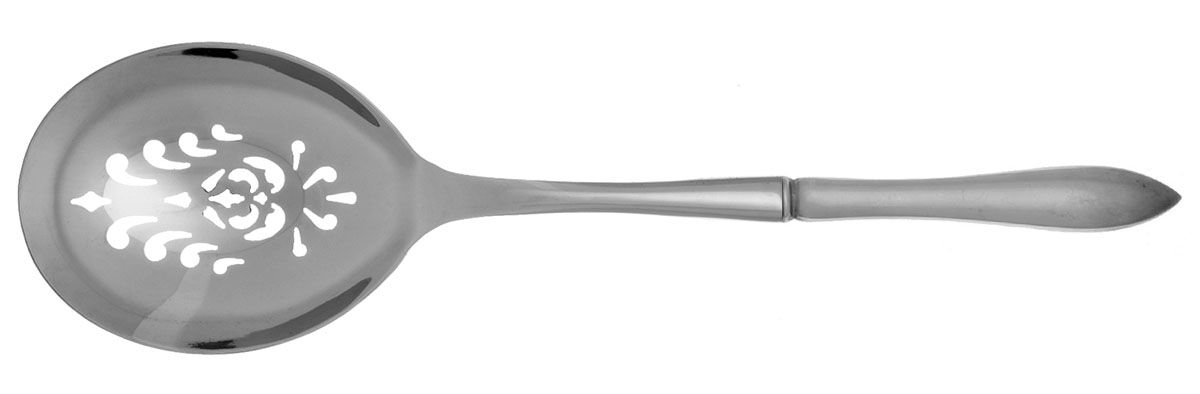 Pointed Antique (Sterling, 1895) Casserole Spoon with Pierced Stainless Bowl HC by Reed & Barton-1