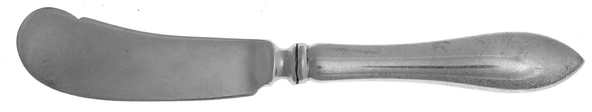 Pointed Antique (Sterling, 1895) Hollow Handle Paddle Butter Spreader (Solid) by Reed & Barton-1