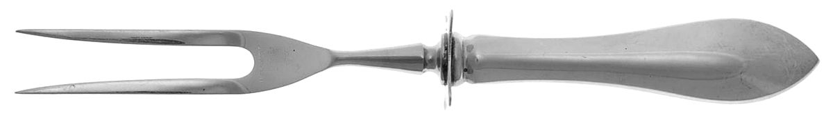 Pointed Antique (Sterling, 1895) Small Steak Carving Fork with Stainless Prongs by Reed & Barton-1