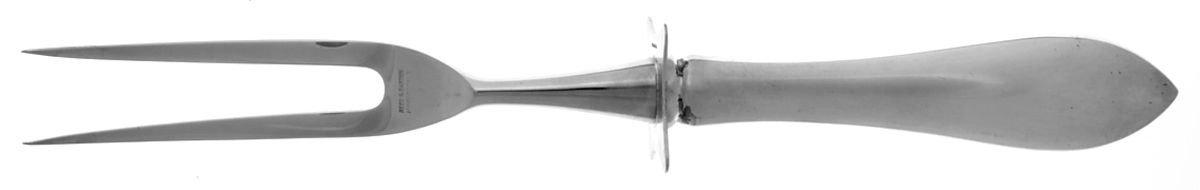 Pointed Antique (Sterling, 1895) Large Stainless-Prong Roast Carving Fork by Reed & Barton-1
