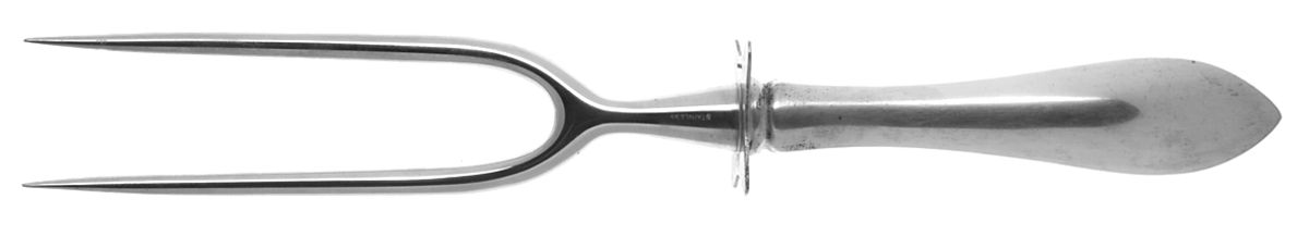 Pointed Antique (Sterling, 1895) Large Joint/Roast Holder Fork by Reed & Barton-1