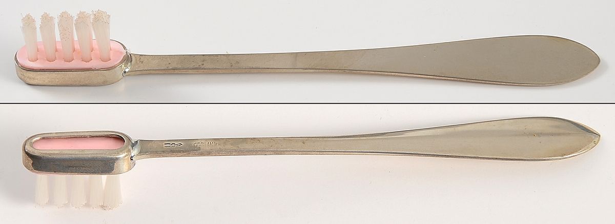 Pointed Antique (Sterling, 1895) Baby Toothbrush by Reed & Barton-1