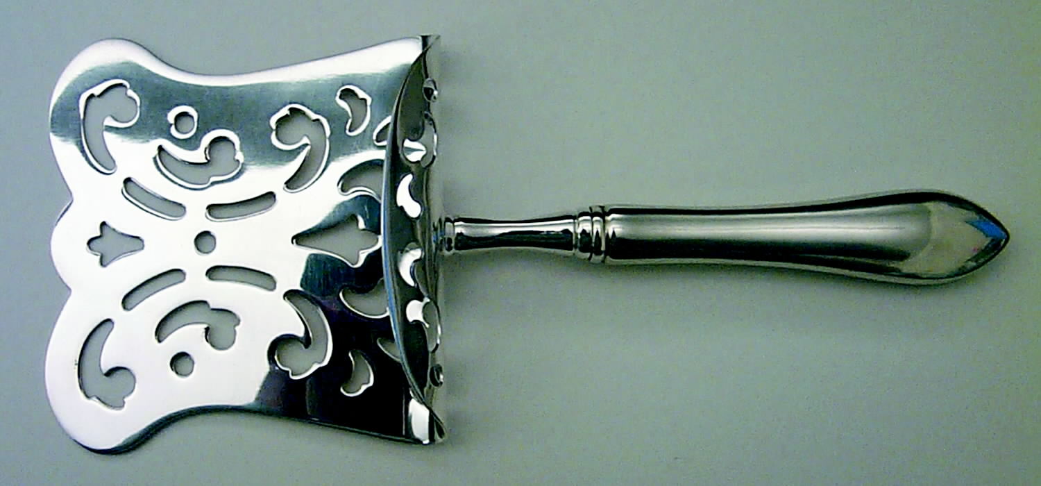 Pointed Antique (Sterling, 1895) Hollow Asparagus Server with Silverplate Hood by Reed & Barton-1