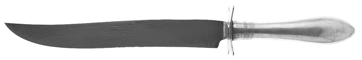 Pointed Antique (Sterling, 1895) Large Stainless Blade Roast Carving Knife by Reed & Barton-1