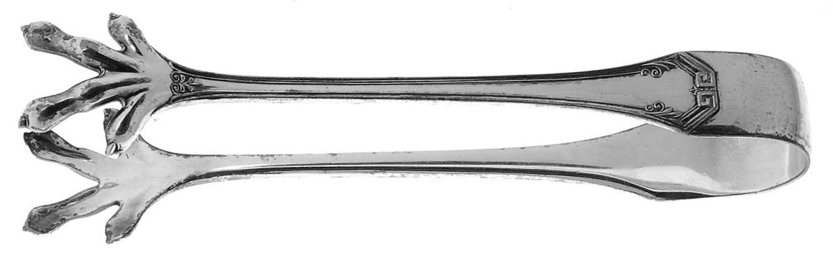Pompeian (Silverplate, 1930) Large Ice Serving Tongs with Claw Tips by Reed & Barton-1