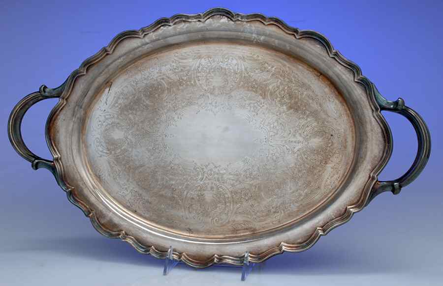 Provincial (Silverplate, Hollowware) Small Silverplate Waiter Tray by Reed & Barton-1
