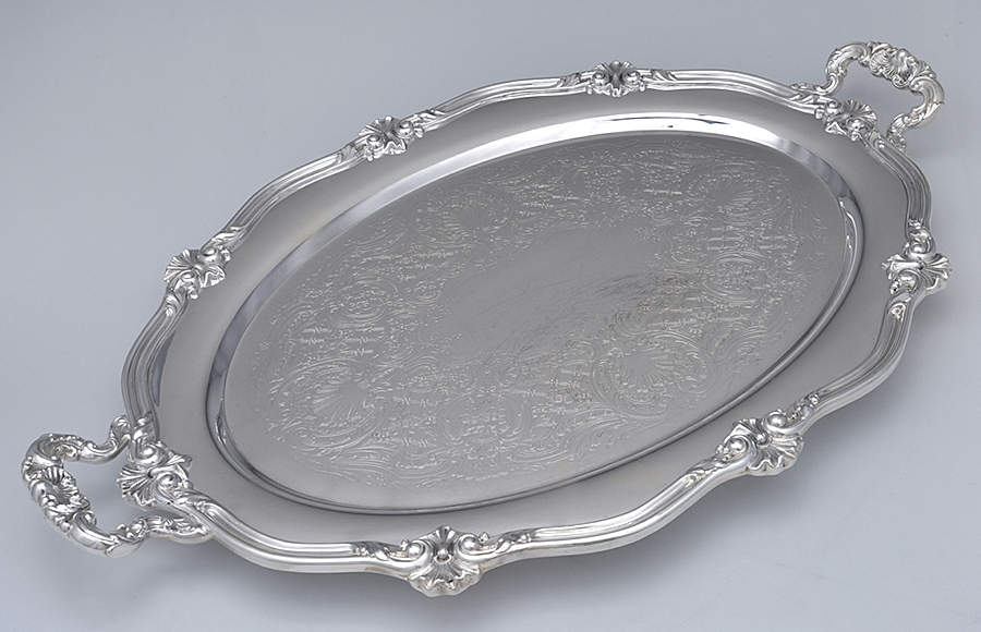 Regent-Plain (Silverplate Hollowware) 23" 4 Toed Waiter Tray by Reed & Barton-1
