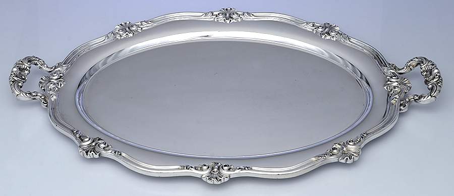 Regent-Plain (Silverplate Hollowware) Large Silverplate Waiter Tray by Reed & Barton-1