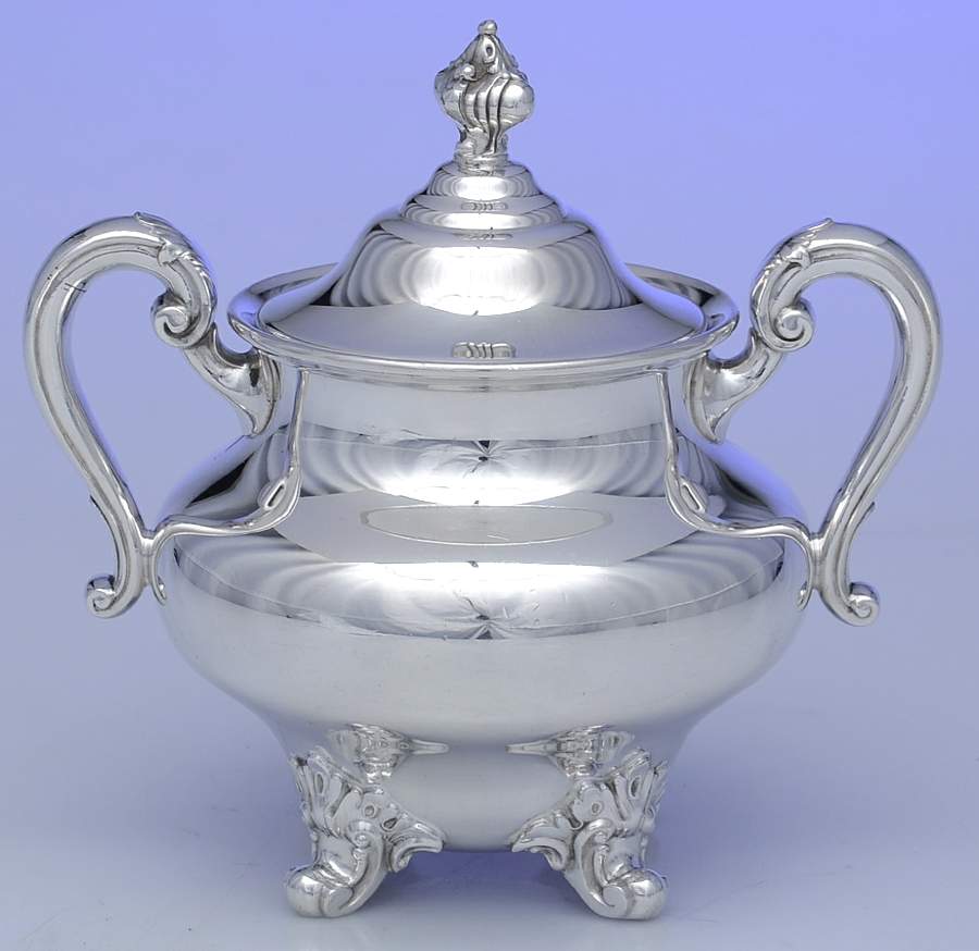 Regent-Plain (Silverplate Hollowware) Sugar Bowl & Lid by Reed & Barton-1