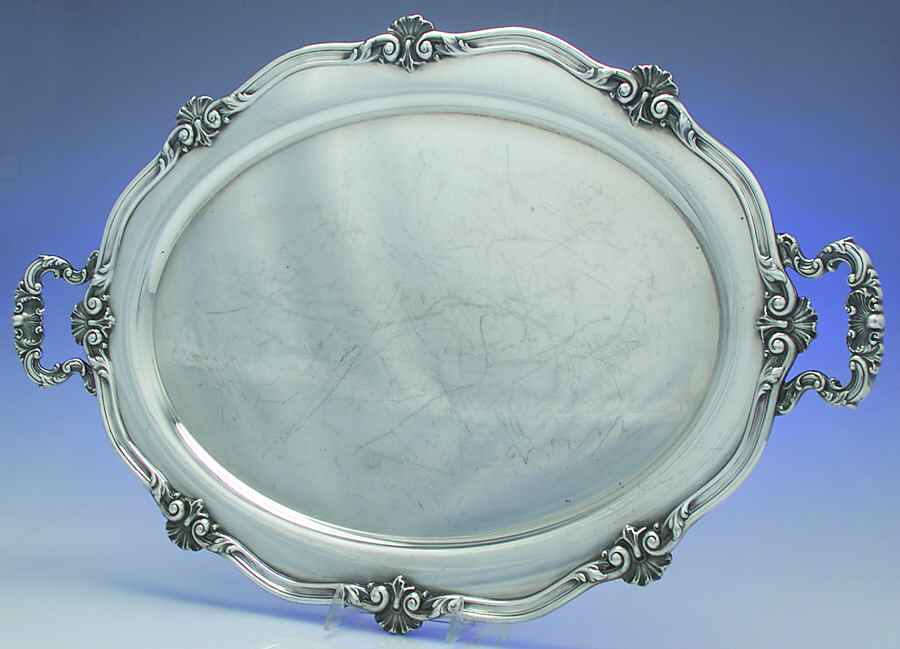 Regent-Plain (Silverplate Hollowware) Large Silverplate Waiter Tray by Reed & Barton-1