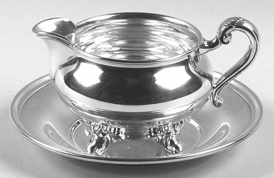 Regent-Plain (Silverplate Hollowware) Plated Gravy Boat & Underplate by Reed & Barton-1