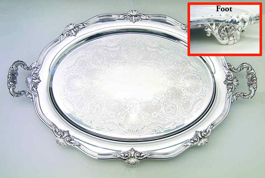 Regent-Plain (Silverplate Hollowware) Large Footed Waiter Tray by Reed & Barton-1