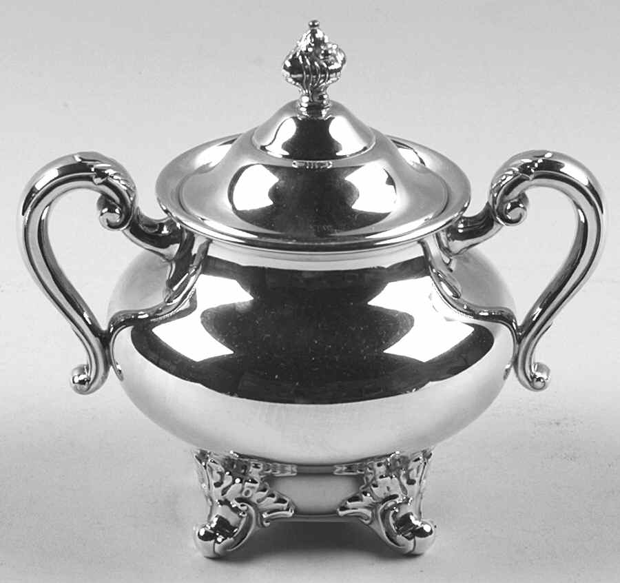Regent-Plain (Silverplate Hollowware) Sugar Bowl & Lid by Reed & Barton-1