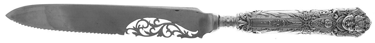 Renaissance (Silverplate, 1886, No Monos) Hollow Handle Solid Cake Saw by Reed & Barton-1