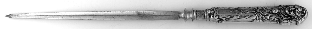 Renaissance (Silverplate, 1886, No Monos) Large Silverplate Rod Knife Sharpener by Reed & Barton-1