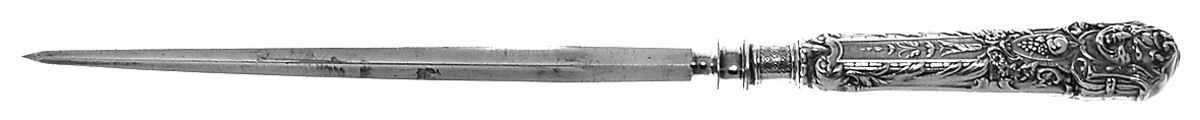 Renaissance (Silverplate, 1886, No Monos) Large Roast Steel Rod Knife Sharpener by Reed & Barton-1