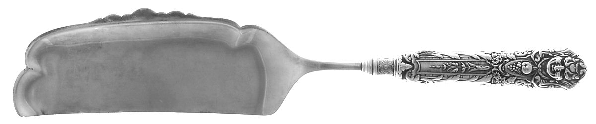 Renaissance (Silverplate, 1886, No Monos) Large Flat Handle Crumb Knife/Crumber by Reed & Barton-1