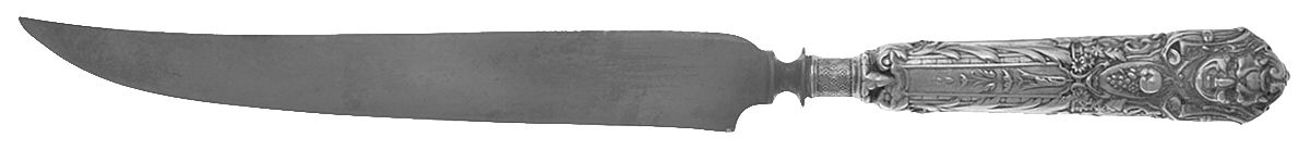 Renaissance (Silverplate, 1886, No Monos) Large Stainless Blade Roast Carving Knife by Reed & Barton-1