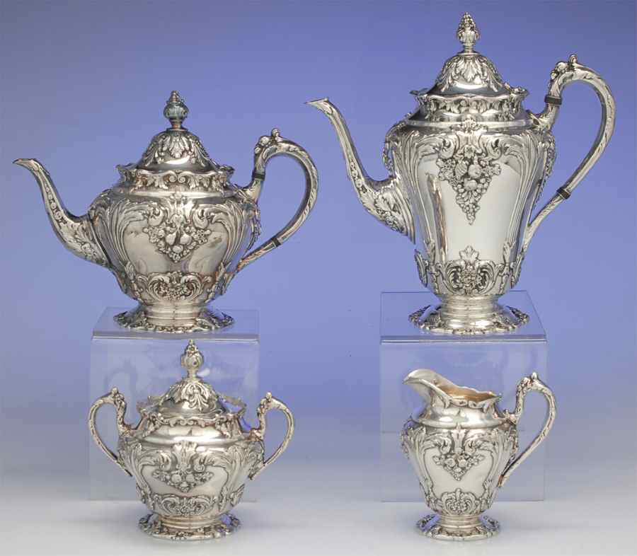 Renaissance (Silverplate, Hollowware) (4 Piece) Silverplate Tea Set by Reed & Barton-1