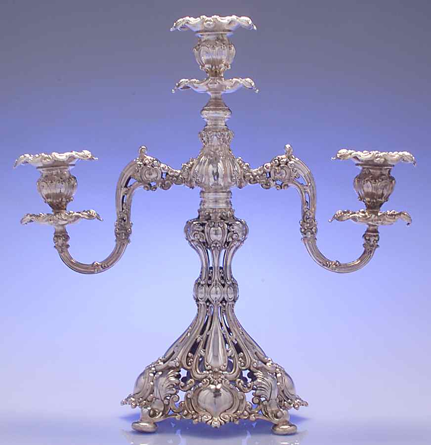 Renaissance (Silverplate, Hollowware) Large 3 Light Candelabra by Reed & Barton-1