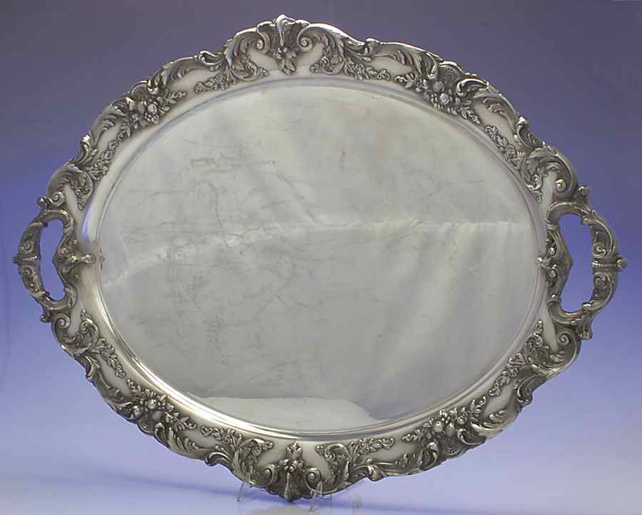 Renaissance (Silverplate, Hollowware) Large Silverplate Waiter Tray by Reed & Barton-1