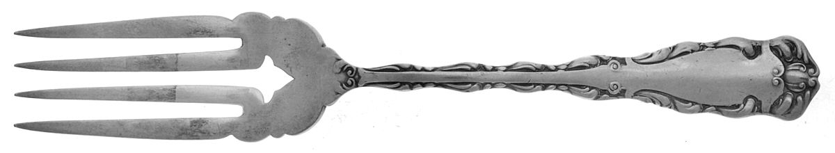 Rex (Silverplate, 1894) Monogram Medium Solid Cold Meat Serving Fork by Reed & Barton-1