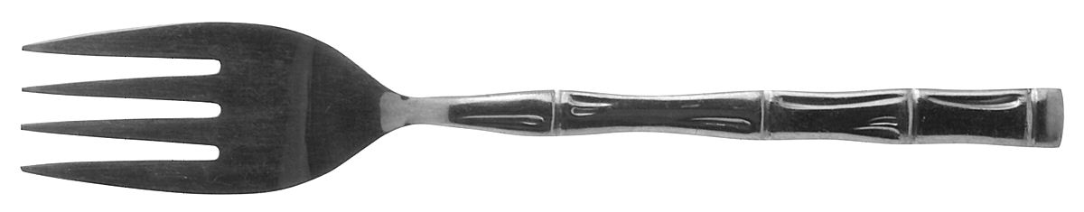 Royal Bamboo (Stainless) Medium Solid Cold Meat Serving Fork by Reed & Barton-1