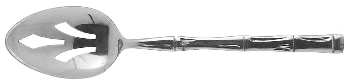Royal Bamboo (Stainless) Pierced Tablespoon (Serving Spoon) by Reed & Barton-1