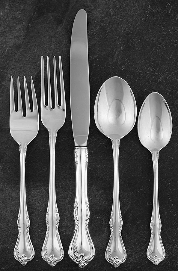 Rose Cascade (Sterling, 1957) 5 Piece Place Size Setting by Reed & Barton-1