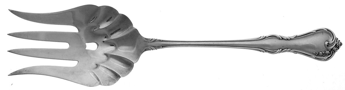 Rose Cascade (Sterling, 1957) Solid Salad Serving Fork by Reed & Barton-1