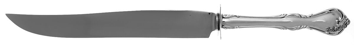 Rose Cascade (Sterling, 1957) Large Carving/Roast Knife StnlBl w/Sterling Guard by Reed & Barton-1