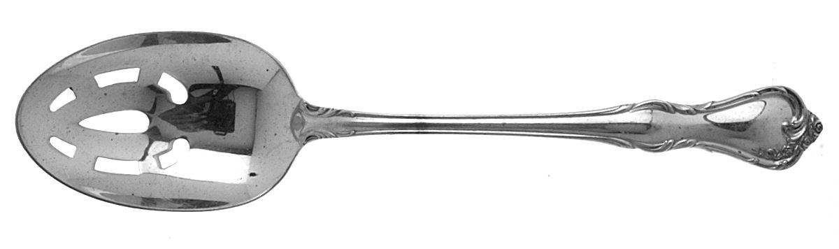 Rose Cascade-(Sterling, Gold Vermeil, 1957) Pierced Tablespoon (Serving Spoon) by Reed & Barton-1