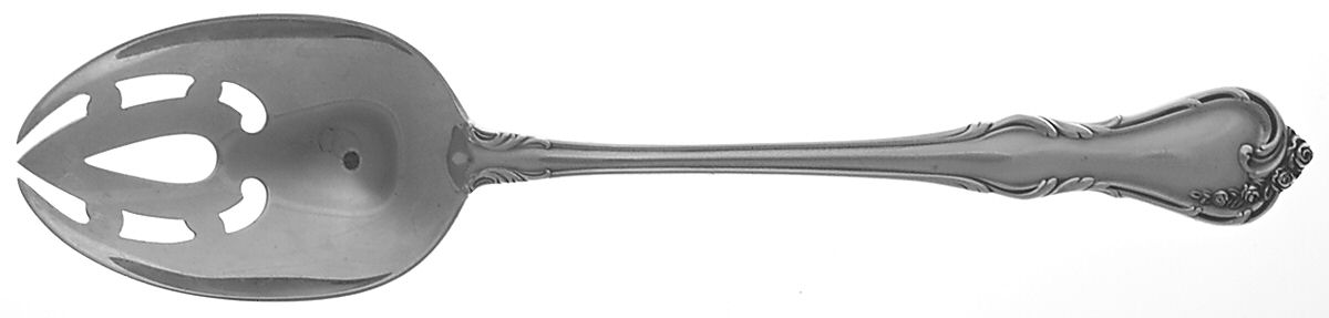Rose Cascade-(Sterling, Gold Vermeil, 1957) Pierced Tablespoon (Serving Spoon) by Reed & Barton-1