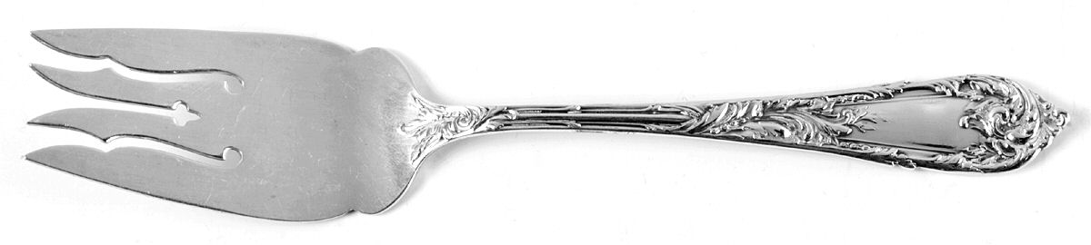 Romaine-Monique (Sterling, 1933, No Monos) Medium Solid Cold Meat Serving Fork by Reed & Barton-1