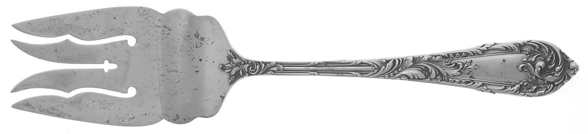 Romaine-Monique (Sterling, 1933, No Monos) Large Solid Cold Meat Serving Fork by Reed & Barton-1