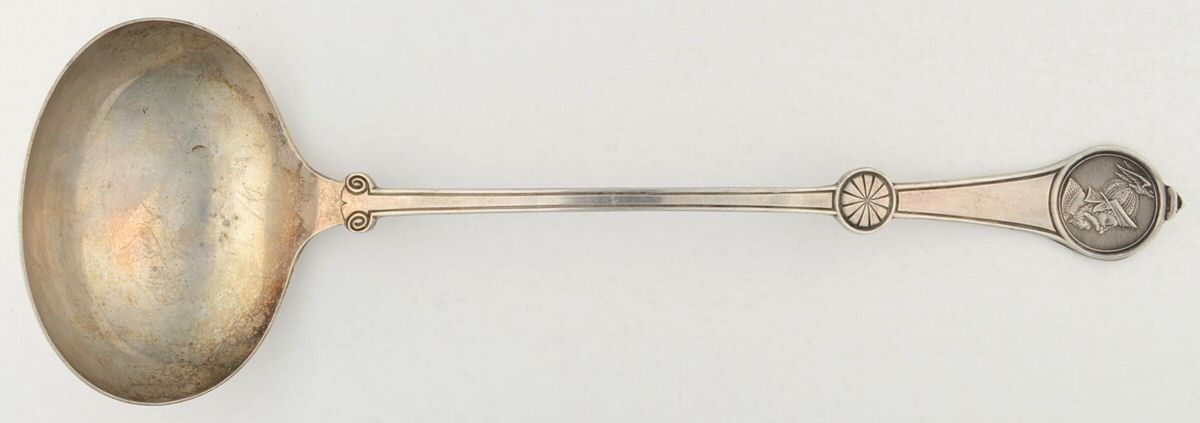 Roman Medallion (Silverplate, 1868) Solid Soup Ladle by Reed & Barton-1