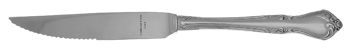 Rose Queen (Stainless) Steak Knife Individual Hollow, Serrate HC by Reed & Barton-1