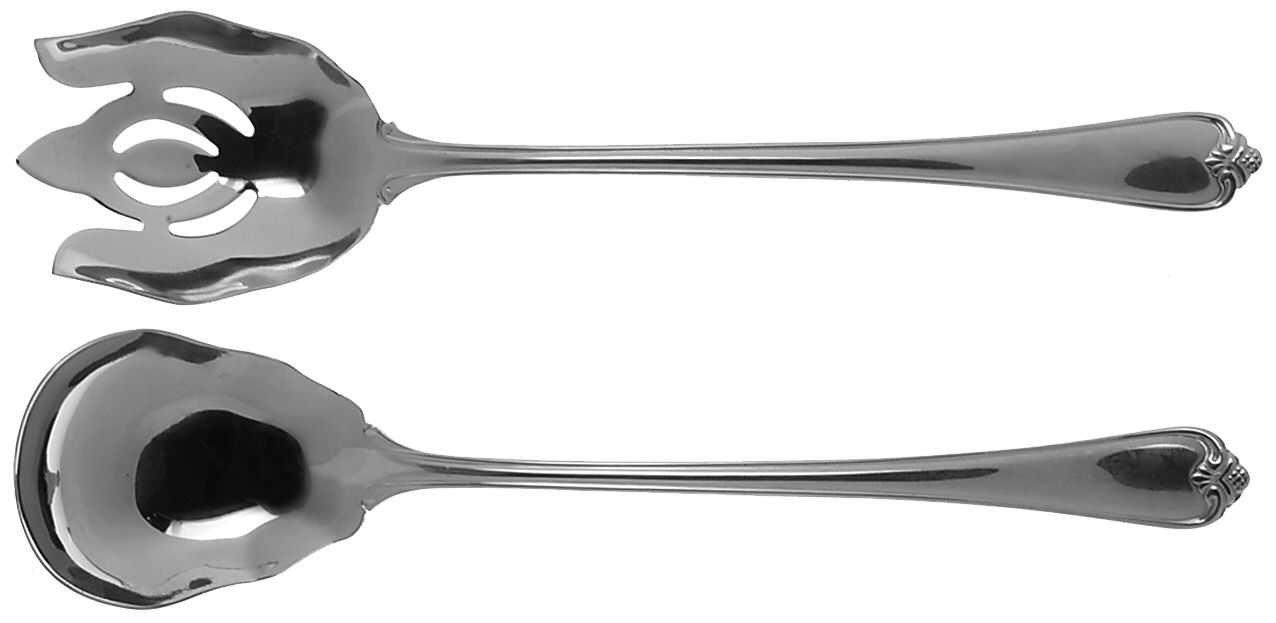 Rosecliff (Stainless, 1985) Solid Oversized Serving Salad Set by Reed & Barton-1