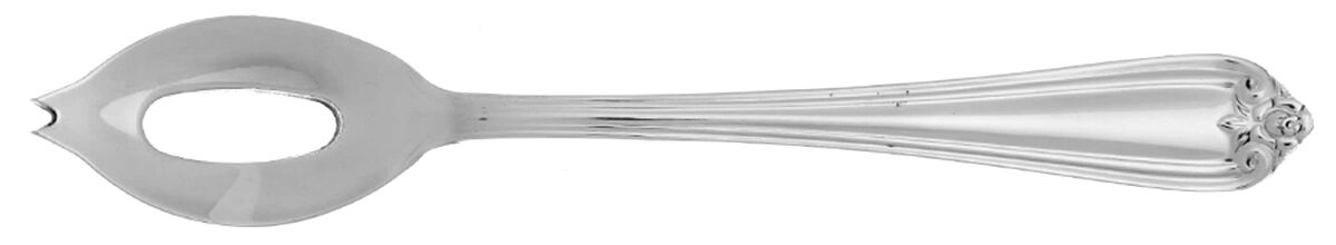 Rosebud (Stainless) Olive Spoon Short with Pierced Bowl HC by Reed & Barton-1