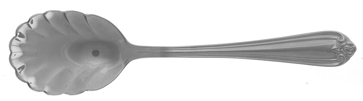 Rosebud (Stainless) Sugar Shell Spoon by Reed & Barton-1