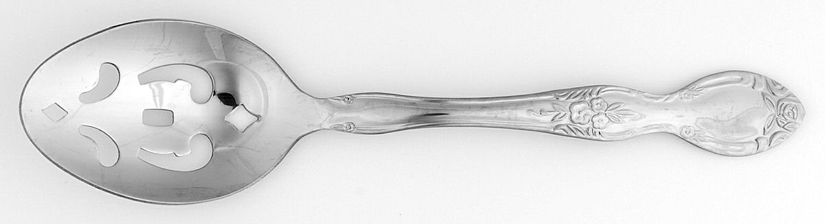Santa Rosa (Stainless) Pierced Tablespoon (Serving Spoon) by Reed & Barton-1