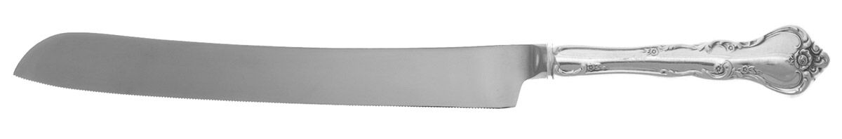 Savannah (Sterling, 1962, No Monograms) Wedding Cake Knife with Stainless Blade HC by Reed & Barton-1