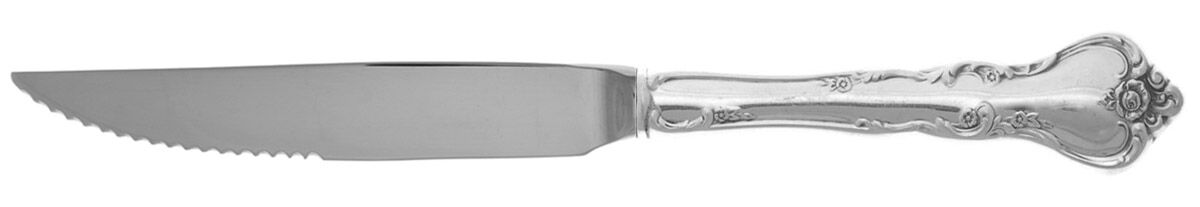 Savannah (Sterling, 1962, No Monograms) Steak Knife Individual Hollow, Serrate HC by Reed & Barton-1