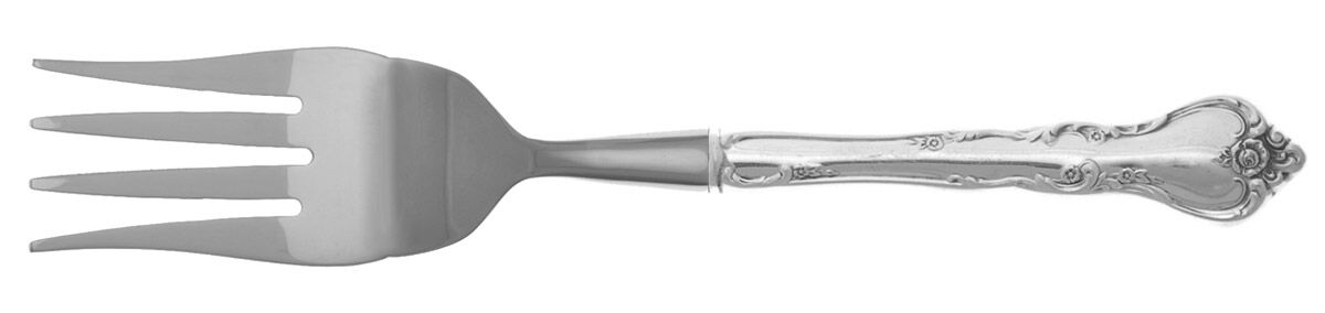 Savannah (Sterling, 1962, No Monograms) Cold Meat Fork Large, Stainless Tines HC by Reed & Barton-1