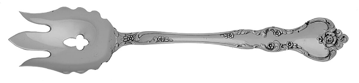 Savannah (Sterling, 1962, No Monograms) Vegetable Serving Fork Solid  HC by Reed & Barton-1